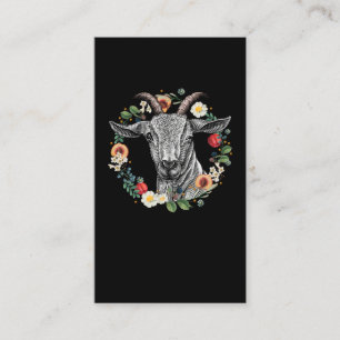 Goat Flowers Nature Farm Animal Business Card