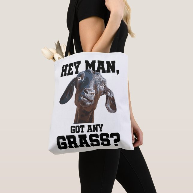 Goat for Goat Lovers Farm Apparel Meme Pun Funny G Tote Bag (Close Up)