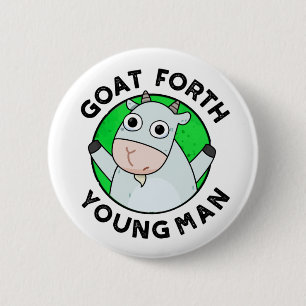 Goat Forth Young Man Funny Animal Pun  6 Cm Round Badge