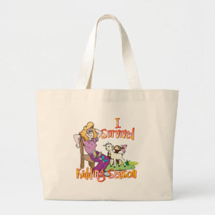 GOAT Funny Kidding Season by GetYerGoat Large Tote Bag