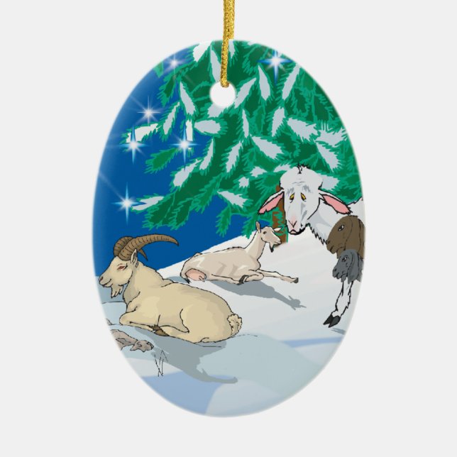 Goat - Gift of the Old One Ceramic Tree Decoration (Front)