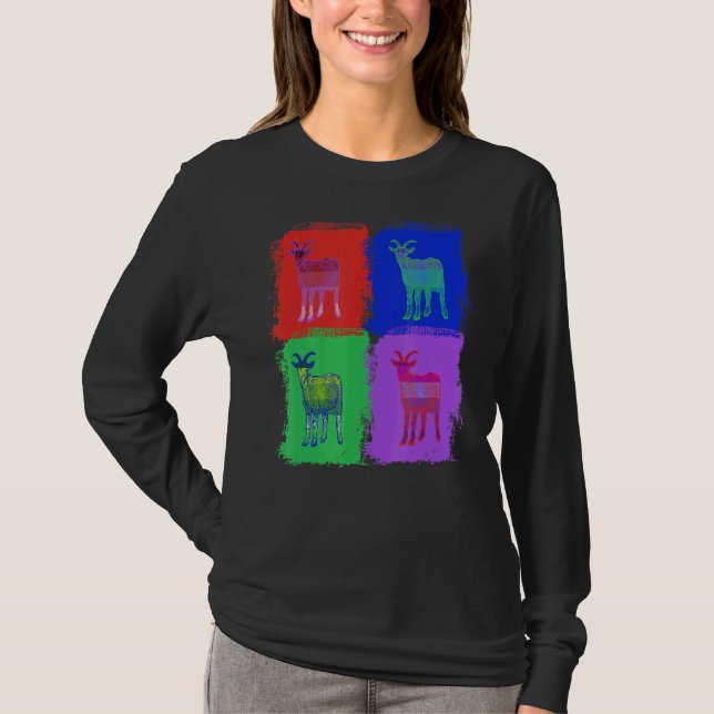 goat goats Pop art T-Shirt (Front)