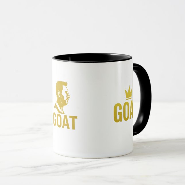 GOAT Gold Crown Mug – Black & Gold (Front Right)