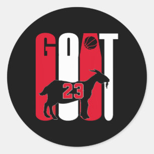 Goat (greatest Of All Time) Bysketbyll 23  Classic Round Sticker