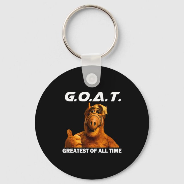 Goat Greatest Of All Time Funny Meme  Key Ring (Front)