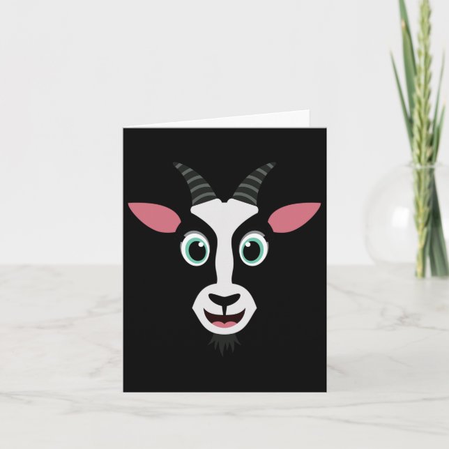 Goat Halloween Costume Goat Face Lazy Halloween Co Card (Front)