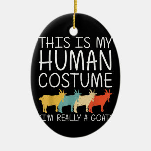 Goat Halloween Human Costume Ceramic Tree Decoration