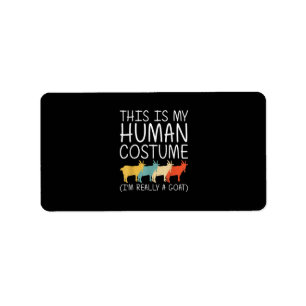 Goat Halloween Human Costume Label