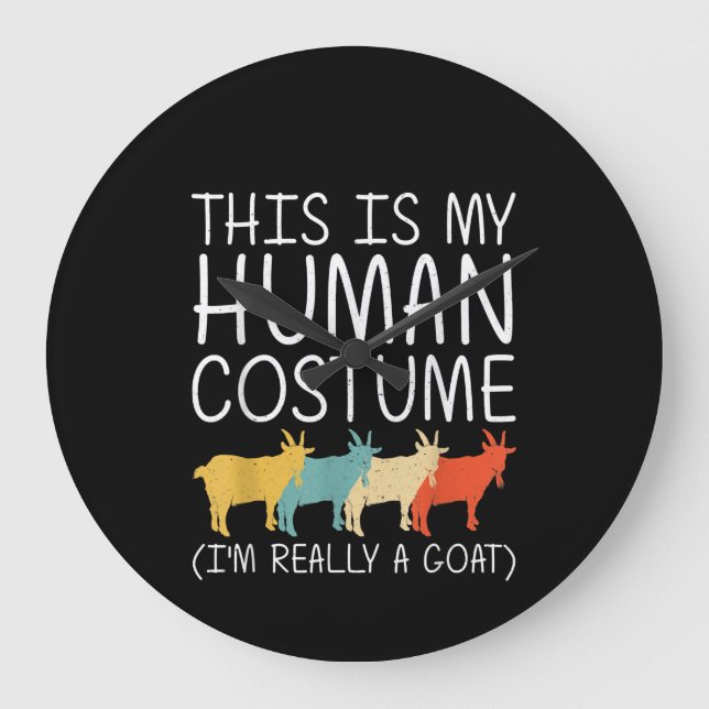 Goat Halloween Human Costume Large Clock (Front)