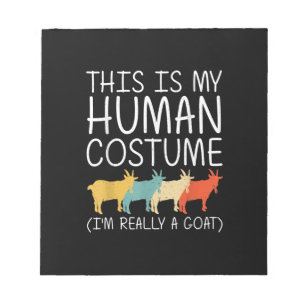 Goat Halloween Human Costume Notepad