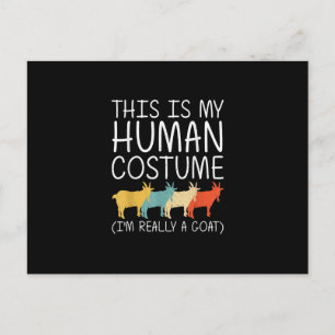Goat Halloween Human Costume Postcard
