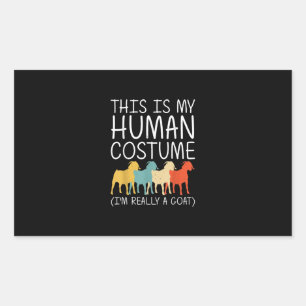 Goat Halloween Human Costume Rectangular Sticker