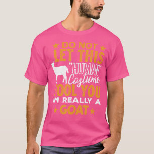 Goat Halloween Human I'M Really A Goat Funny T-Shirt