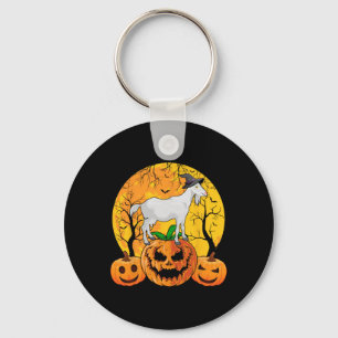 Goat Halloween Witch Pumpkin Funny Goat Lover Hall Key Ring