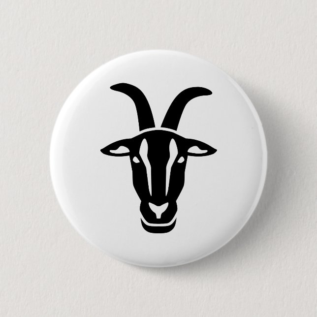 Goat head 6 cm round badge (Front)