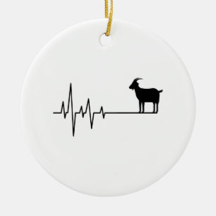 Goat Heartbeat  Ceramic Tree Decoration