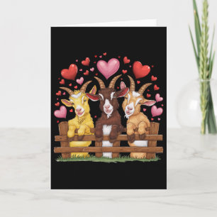 Goat Hearts Love Valentine Farm Animal Lover Farme Card