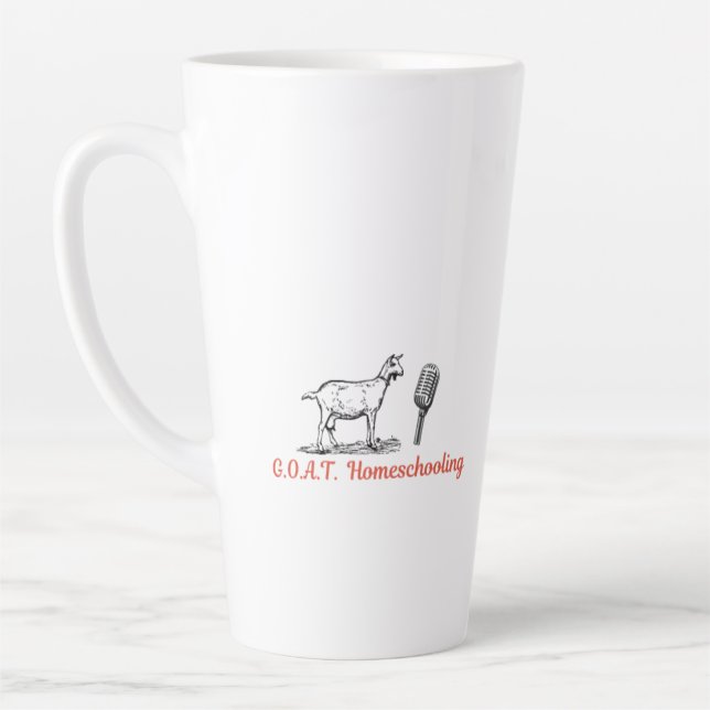 GOAT Homeschooling Podcast Mug, 17oz Latte Mug (Left)