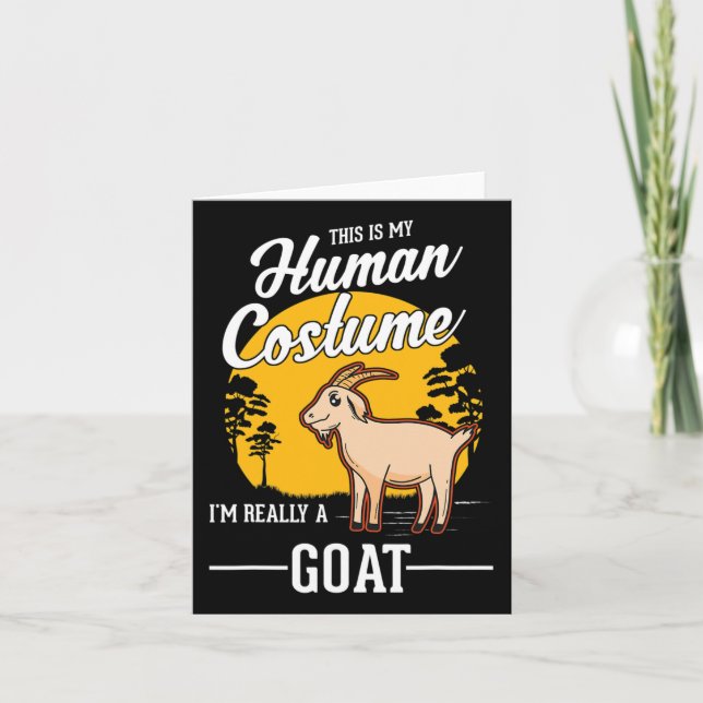 Goat Human Costume Halloween Goat  Card (Front)