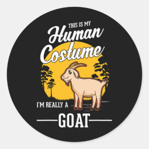 Goat Human Costume Halloween Goat Classic Round Sticker