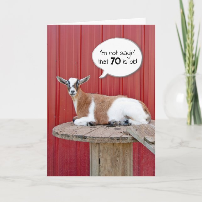 Goat Humour for 70th Birthday Card (Front)