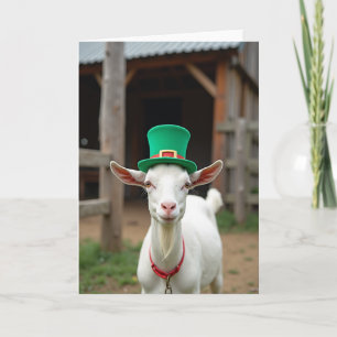 Goat In A Hat St Patricks Day Card