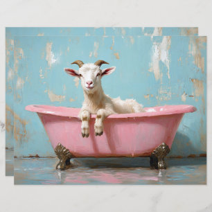 Goat in a Pink Bathtub Scrapbook Paper