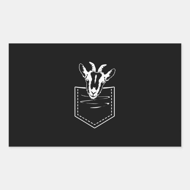 Goat In A Pocket Logo Funny Goat Lover Rectangular Sticker (Front)