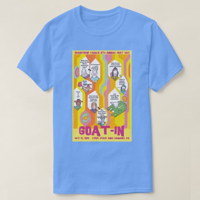 Goat-In Carolina Blue T-shirt (Design Front)