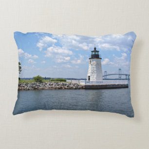 Goat Island Lighthouse, Rhode Island Accent Pillow