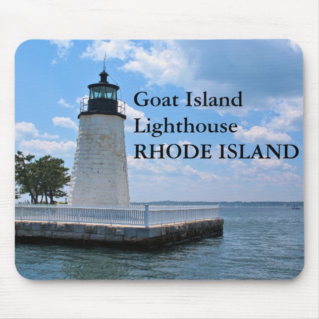 Goat Island Lighthouse, Rhode Island Mousepad (Front)