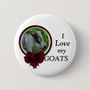 Goat Kid & bow- personalise 6 Cm Round Badge