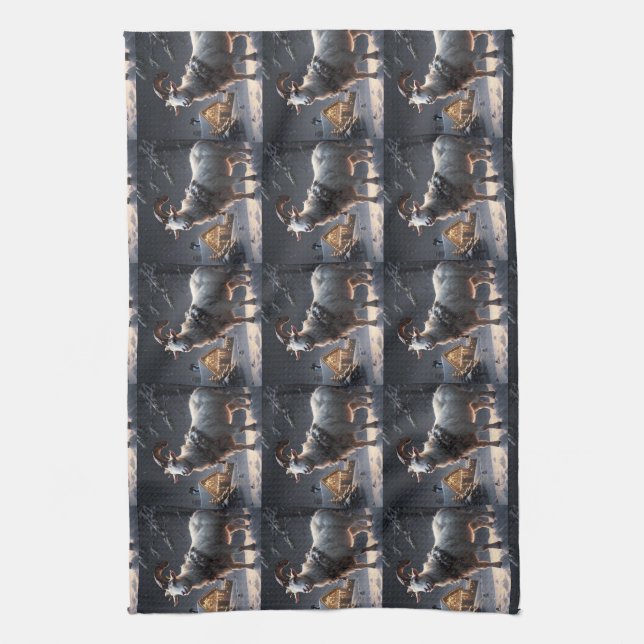 Goat Kitchen Towel Christmas  (Vertical)