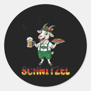 Goat Lederhosen Beer I Dont Give A Schnitzel Classic Round Sticker