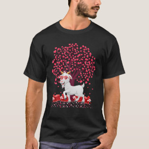 Goat Lover Heart Tree Goat Valentine's Day T-Shirt