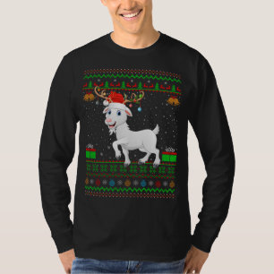 Goat Lover Santa Hat Matching Ugly Goat Christmas T-Shirt