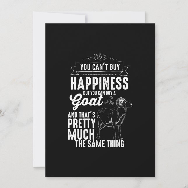 Goat Lover You Cant Buy Happiness Holiday Card (Front)