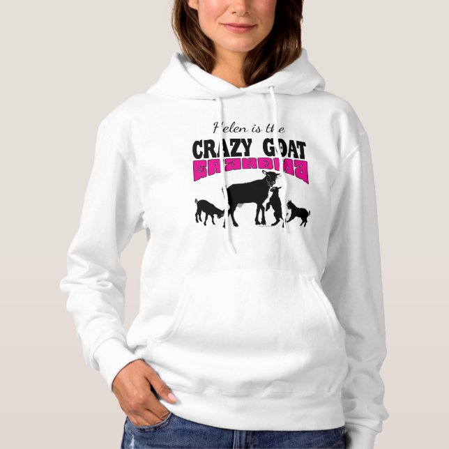 GOAT Lover | Your Herd Name Crazy Goat Grandma Hoodie (Front)