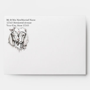 Goat Lovers Nubian Sketch  Envelope