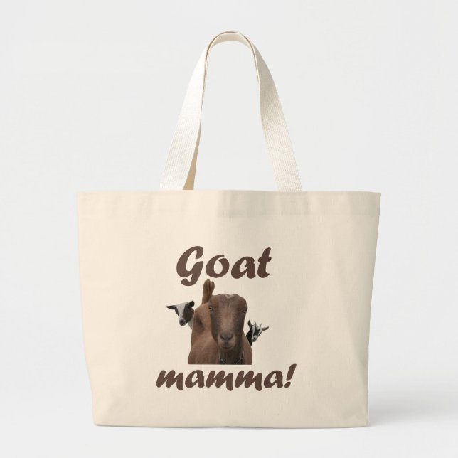 Goat Mamma Large Tote Bag (Front)