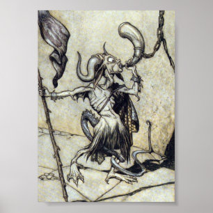 Goat Man. 5 x 7 Rackham print on canvas