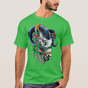 Goat Mecha Head Illustration T-Shirt
