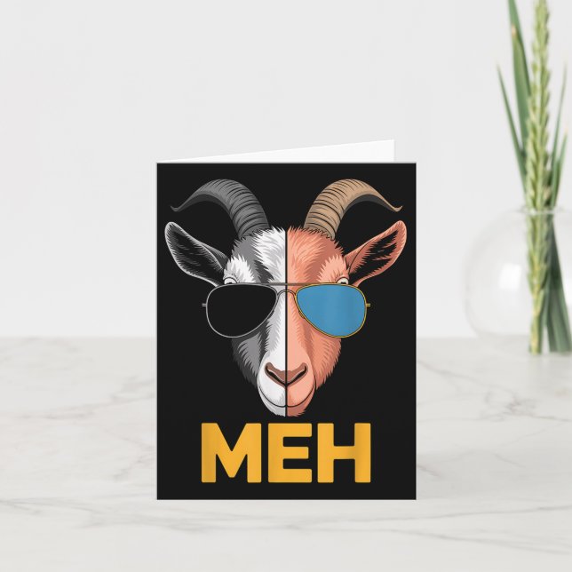 Goat Meh Funny Goat Lover Farmer Gift  Card (Front)