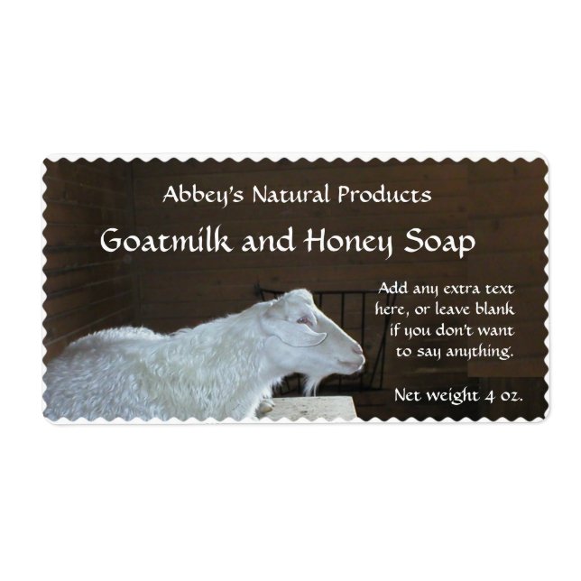 Goat Milk Soap Label - customisable (Front)