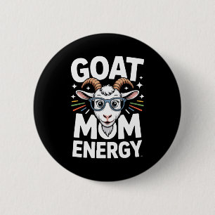 Goat Mom Energy Gles Spectacle Fun Comfort Colors 6 Cm Round Badge
