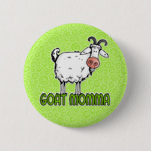 goat momma 6 cm round badge