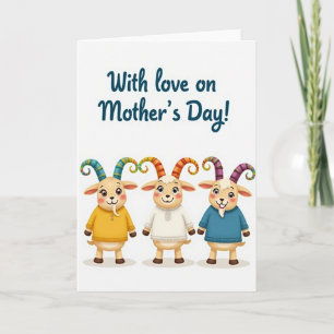 Goat Mothers Day Love Illustration Card