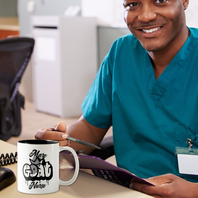 GOAT Nurse Graffiti Style Two-Tone Coffee Mug (Creator Uploaded)