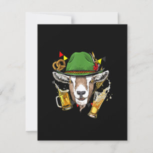 Goat Oktoberfest Lederhosen Costume Gift Invitation