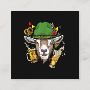 Goat Oktoberfest Lederhosen Costume Gift Square Business Card